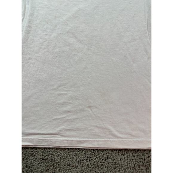 Bright Bat Shirt Womens Medium Beige Purple Puppy Flowers Short Sleeve READ - Picture 8 of 12